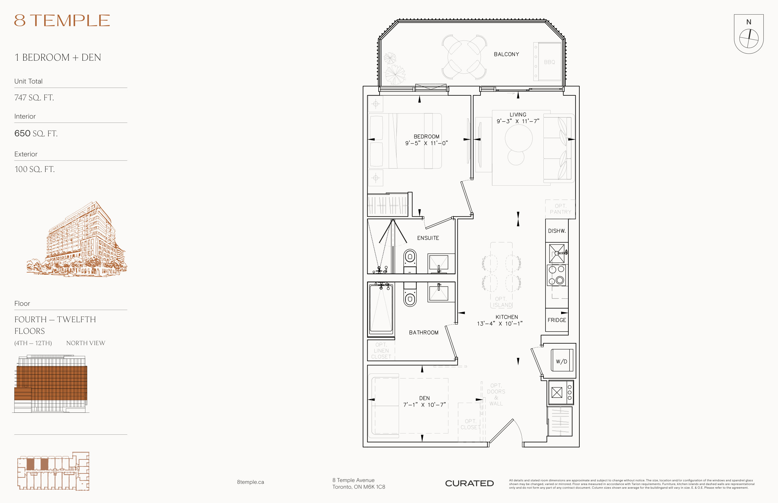 650 sq ft Suite Floor Plan